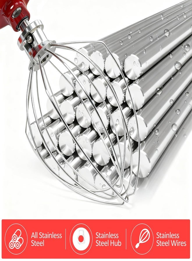 YIFOCUS Stainless Steel Wire Whip Attachment, Dishwasher Safe 6-Wire Whisk for KitchenAid 4.5-5 Qt Tilt-Head Stand Mixer, Whisk Attachment for Eggs, Cream & Frosting, Heavy Duty (Replacement K45WW) - Image 3
